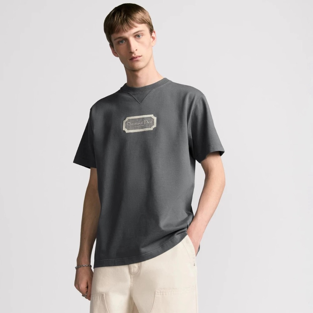 Christian Dior Couture T-Shirt, Relaxed Fit Gray Cotton Jersey